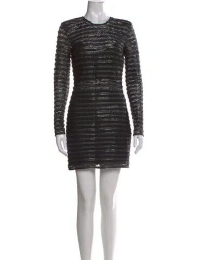 Pre-owned Elliatt Striped Mini Dress In Black