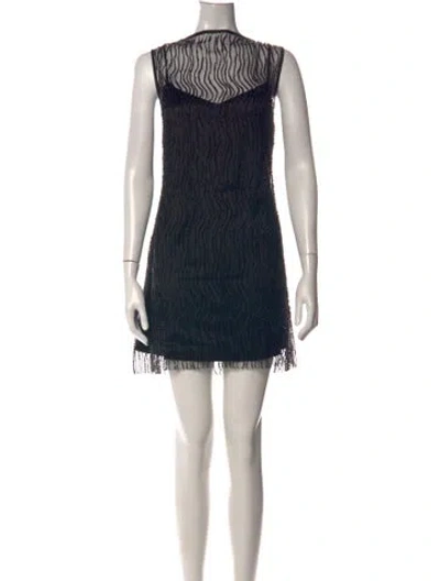 Pre-owned Elliatt Striped Mini Dress In Black