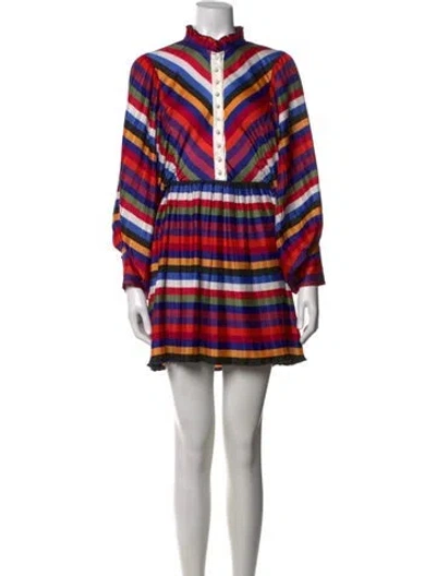Pre-owned Elliatt Striped Mini Dress In Red