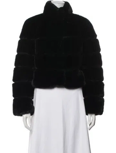 Pre-owned Elliatt Suede Faux Fur Jacket In Black