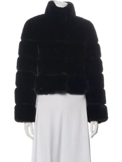 Pre-owned Elliatt Suede Faux Fur Jacket In Black