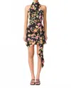 Elliatt Tess Halter Mini Dress In Black Multi In Multi