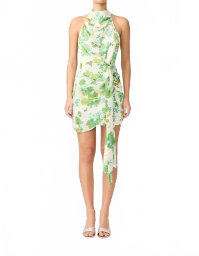 Elliatt Tess Halter Mini Dress In Green Multi