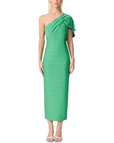 Elliatt Theodara One Shoulder Midi Dress In Green