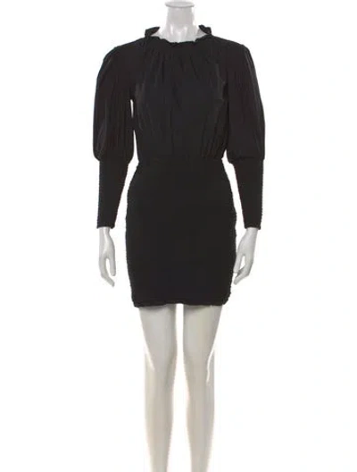 Pre-owned Elliatt Tie Neck Mini Dress In Black