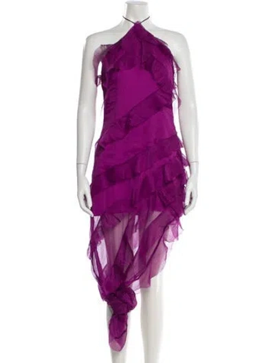 Pre-owned Elliatt Tie-dye Print Long Dress In Purple