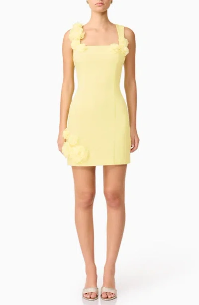 Elliatt Trompe Floral Sleeveless Minidress In Yellow