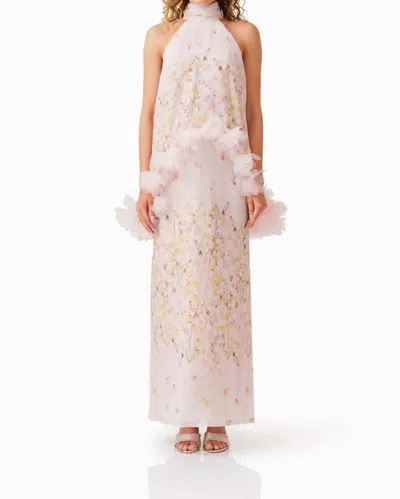 Elliatt Tulsia Cape Maxi Dress In Pink In Multi