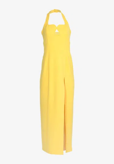 Elliatt Tuning Halterneck Gown In Yellow