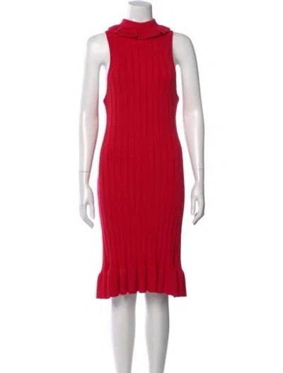 Pre-owned Elliatt Turtleneck Knee-length Dress In Red