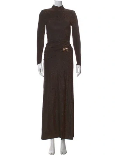 Pre-owned Elliatt Turtleneck Long Dress In Brown