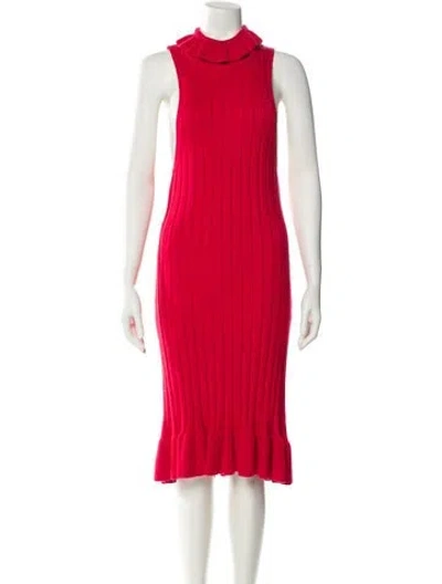Pre-owned Elliatt Turtleneck Midi Length Dress W/ Tags In Red
