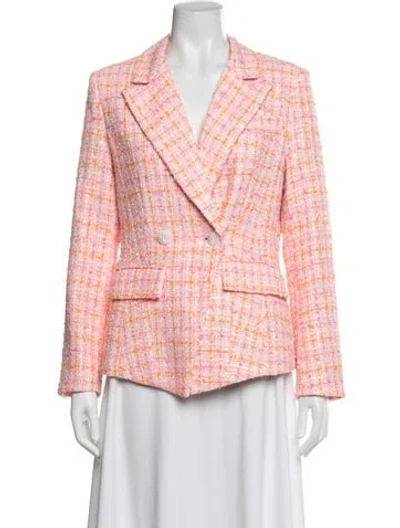 Pre-owned Elliatt Tweed Pattern Blazer In Pink