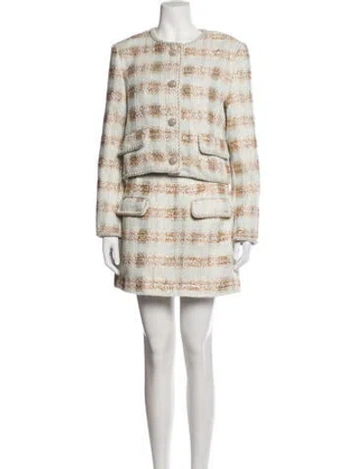 Pre-owned Elliatt Tweed Pattern Glitter Accents Skirt Suit W/ Tags In Multicolor