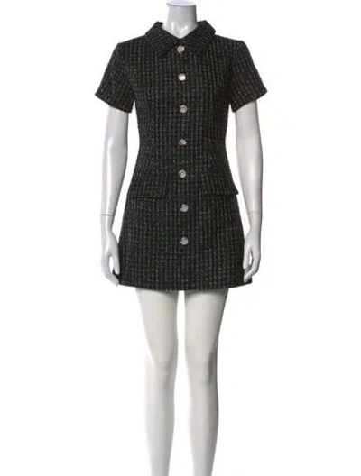 Pre-owned Elliatt Tweed Pattern Mini Dress In Black