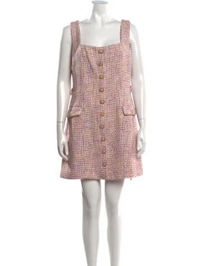 Pre-owned Elliatt Tweed Pattern Mini Dress W/ Tags In Pink