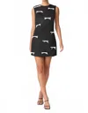 Elliatt Ursula Rose Bow Shift Dress In Black In Black
