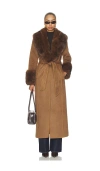 Elliatt Veldra Fur Panel Coat In Brown