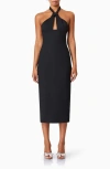 Elliatt Victoria Halter Neck Stretch Crepe Cocktail Dress In Black