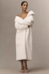 Elliatt Vivian Faux- Fur Long Coat Jacket In White