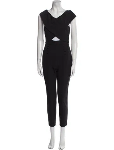 Pre-owned Elliatt V-neck Jumpsuit In Black