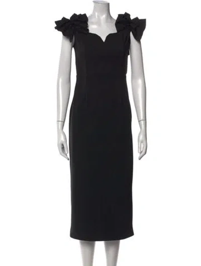Pre-owned Elliatt V-neck Knee-length Dress In Black
