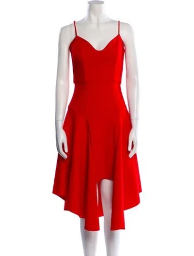 Pre-owned Elliatt V-neck Knee-length Dress In Red