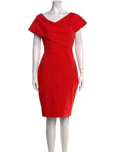 Pre-owned Elliatt V-neck Knee-length Dress In Red