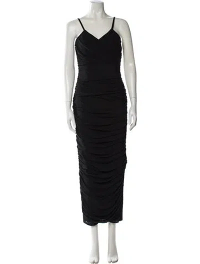 Pre-owned Elliatt V-neck Long Dress In Black