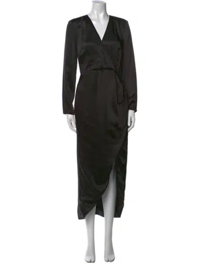 Pre-owned Elliatt V-neck Long Dress In Black