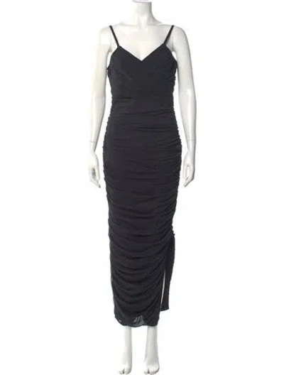 Pre-owned Elliatt V-neck Long Dress In Black