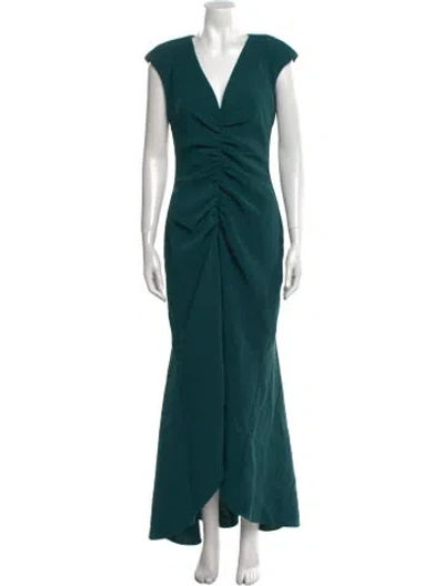 Pre-owned Elliatt V-neck Long Dress In Green