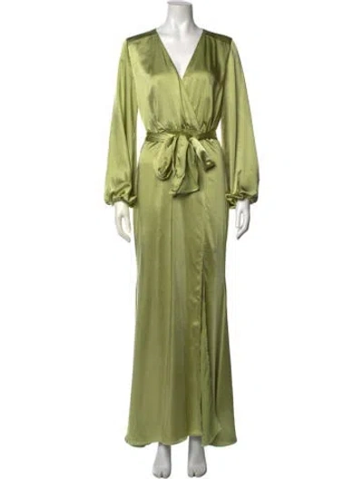 Pre-owned Elliatt V-neck Long Dress In Green
