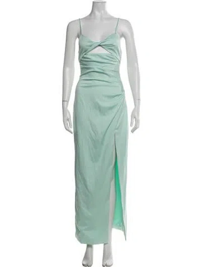 Pre-owned Elliatt V-neck Long Dress In Green