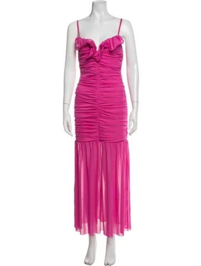 Pre-owned Elliatt V-neck Long Dress In Pink