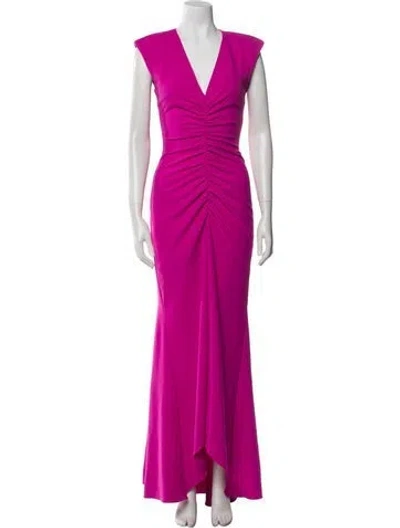 Pre-owned Elliatt V-neck Long Dress In Purple
