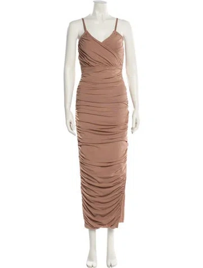 Pre-owned Elliatt V-neck Long Dress W/ Tags In Brown