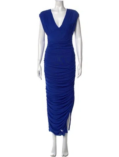 Pre-owned Elliatt V-neck Midi Length Dress In Blue