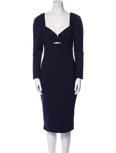 Pre-owned Elliatt V-neck Midi Length Dress In Blue