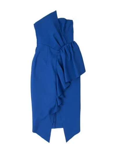 Pre-owned Elliatt V-neck Midi Length Dress In Blue