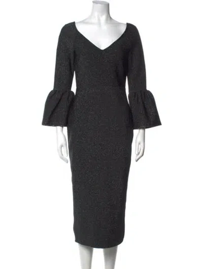 Pre-owned Elliatt V-neck Midi Length Dress In Multicolor