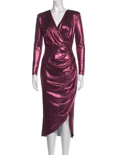 Pre-owned Elliatt V-neck Midi Length Dress In Purple