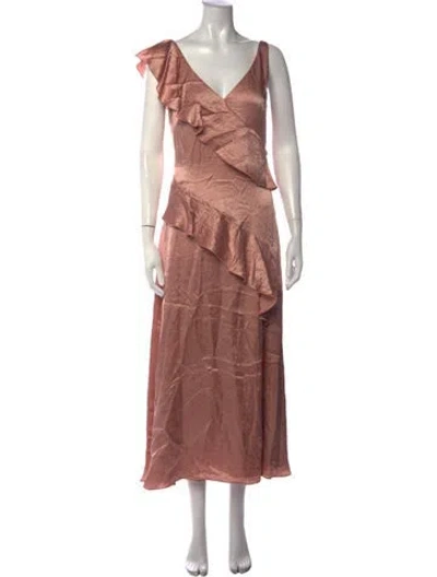 Pre-owned Elliatt V-neck Midi Length Dress W/ Tags In Pink