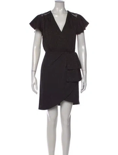 Pre-owned Elliatt V-neck Mini Dress In Black