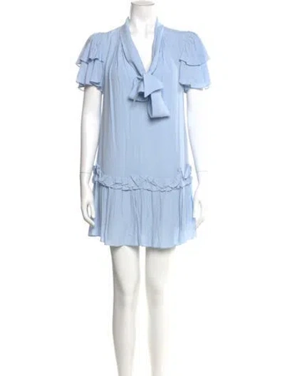 Pre-owned Elliatt V-neck Mini Dress In Blue