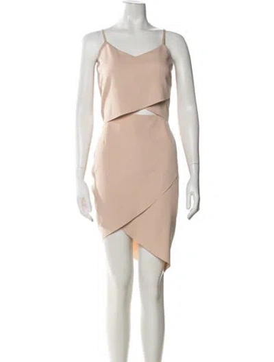 Pre-owned Elliatt V-neck Mini Dress In Neutral