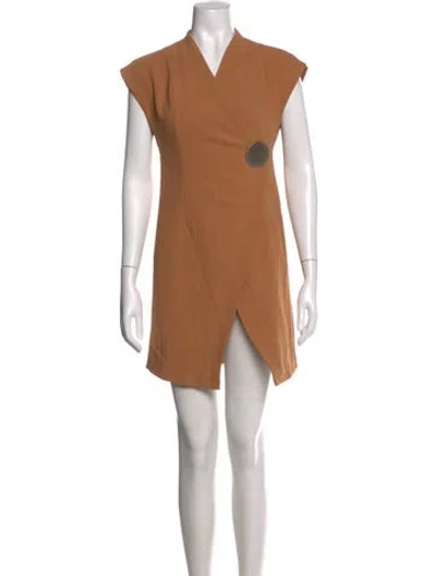 Pre-owned Elliatt V-neck Mini Dress In Neutral