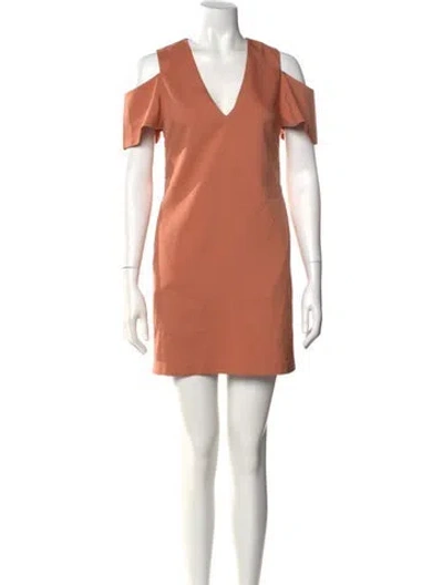 Pre-owned Elliatt V-neck Mini Dress In Orange