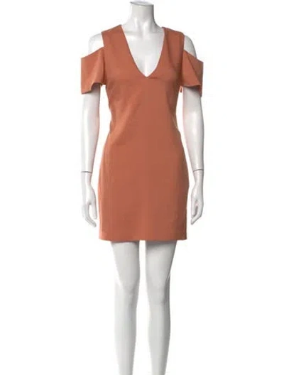 Pre-owned Elliatt V-neck Mini Dress In Orange