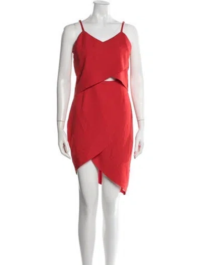 Pre-owned Elliatt V-neck Mini Dress In Red